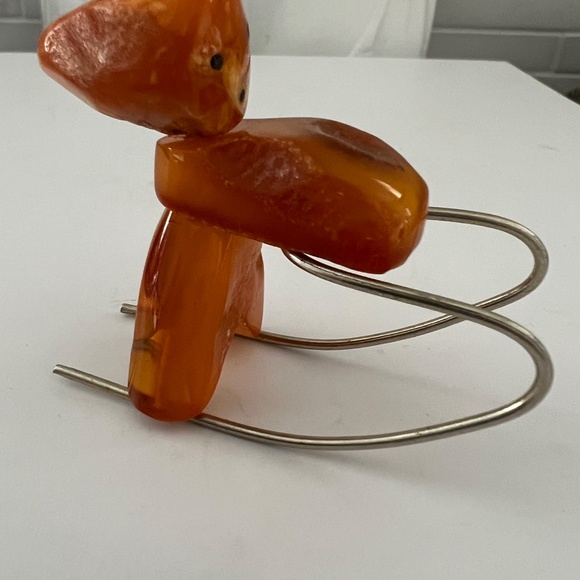 Vintage Amber Baltic Stone White Butterscotch Egg Yolk Figurine 12g Soviet USSR - Picture 9 of 14